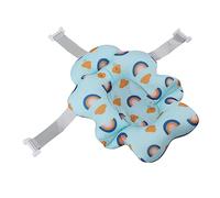 BONKZEBU Universal Baby Bathtub Mat with Safe Belt, Foldable Pillow Wedge for Stable Support, 0-12 Months, Polyester (#3)