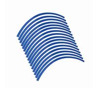 BONKZEBU Universal Stylish Reflective Pinstripe Decal Tape for Car Motorcycle Wheel, Resistant Decoration Film for Motorcycle Wheel Stripe, 16 Strips for Each (Blue)