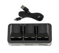 BONKZEBU USB 3 Key Mini Keypad RGB LED Backlight Supports Hot Swap OSU Macro Programming Keyboard for for OS X for Linux (Black)