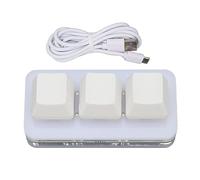 BONKZEBU USB 3 Key Mini Keypad RGB LED Backlight Supports Hot Swap OSU Macro Programming Keyboard for for OS X for Linux (White)