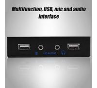 BONKZEBU USB2.0 HDAUDIO Floppy Front Panel 3.5'' 9Pin to 2 USB2.0 Interface Multipurpose Front Panel with Mic for Desktop PC Enthusiasts Sturdy Metal Build