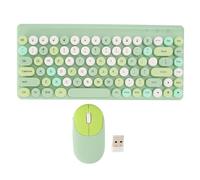 BONKZEBU Wireless Keyboard and Mouse,Compact and Comfortable Colorful Keyboard Mouse,Unique Appearance 86 Keys Wireless,for PC Laptop Computer (Green)