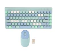 BONKZEBU Wireless Keyboard and Mouse,Compact and Comfortable Colorful Keyboard Mouse,Unique Appearance 86 Keys Wireless,for PC Laptop Computer (Blue)