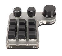 BONKZEBU Wireless RGB Mechanical Gaming Keyboard with 9 Keys 3 Knobs, Dual Mode Connection for Music and Media, Acrylic Material, Green Axis, 1 X Keyboard (Black)