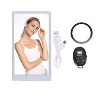 BONKZEBU Wireless Selfie Monitor Screen,2K HD Wireless Back Camera View Display with Remote Control, for Vlog Live Stream Smartphones (White)