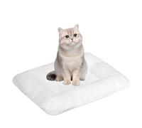 Bonlife Cat Mat Bed Indoor Cats, Soft Warming Lambs Wool Cat Blanket, 32cm | Large Cushion Pad for Pets Carriers, Winter Soft Cushion Suitable for Cat House, Washable Dog Bed Pad, 45x45x6cm, White