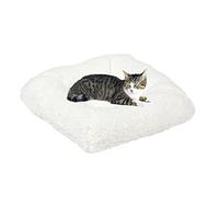 Bonlife White Cat Bed for Indoor,Winter Soft Warming Lambs Wool Cushion Suitable for Small Cat House,Washable Dog Bed Cushion,32x32X6cm