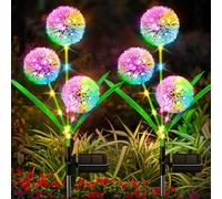 BONLION 4 Pack Solar Garden Lights Decor: Upgraded Outdoor Lights - Colorful Dandelion Flower Light - Bright Solar Lights with 36 LED for Women Yard Pathway Outside Decorations