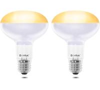 Bonlux 100W Heat Bulb for Reptiles, E27 Base Warm White Light Basking Bulb, Dimmable Reptile Heat Lamp Bulb for Reptiles, Chicks, Tortoise, Bearded Dragon, Dogs, Lizard 2Pack