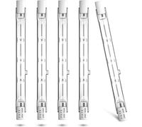 Bonlux 100W R7s Halogen Bulb 118mm Dimmable Linear Halogen Floodlight Warm White 2800K Tube AC220-240V Double Ended 1500lm J118 Bulb for Home, Shop, Stage, Floor Lamp, etc (5pcs)