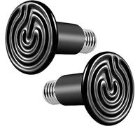 Bonlux 100W Reptile Heat Lamp, Ceramic Emitter, No Light - Black, Pet Heat Lamp (2 Pack) for Reptiles, Lizards, Tortoise, Snakes, Chicken, Dog