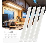 Bonlux 12V LED Interior Strip Lights, 120 LEDs 12V LED Van Light Bar Perfect for Campervan RV Carvan Boat Truck Garage with Switch,4000K,Ultrathin Design, 4 Pack