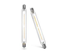 Bonlux 2.5W S15s LED Light Bulbs 221mm Warm White 2800K 30W S15s Fitting Lamp Replacement T25 Tubular Clear Filament Lightbulb LED S15 Strip Tube Light Bulb 221mm (Non-dimmable, 2-Pack)