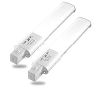 Bonlux 2-Pack 6W LED PL Retrofit Lamp G23 2-Pin Base 13W CFL/Compact Fluorescent Lamp Replacement 180 Degree Beam Angle LED PL Horizontal Recessed G23 Bulb Cold White 6000K