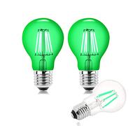 Bonlux 2X 6W Green Led Light Bulb,E27 Green Filament Led Bulb, 60W Incandescent Replacement,Festival Lighting, Bar/Party/Indoor/Outdoor Decoration Lighting,Halloween,Christmas Light