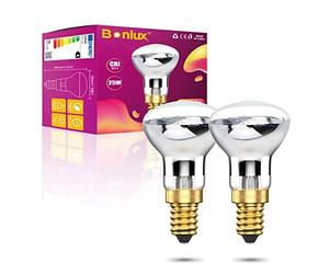 Bonlux 2X R39 E14 Reflector Bulbs Spot Lights Dimmable Lava Lamp 25W Super Bright Small Edison Screw Base SES Energy Saving Light Bulbs Warm White 2400-2600K 360 Degree Wide Beam Angle 240V