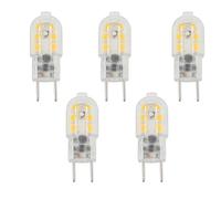 Bonlux 3 W G6.35 LED Lamp Bulb AC/DC 12 V Warm White 3000 K Bi Pin JC Type GY6.35 Bulb for Desk Lamp, Accent, Display, Landscape Lighting (Pack of 5)