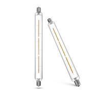 Bonlux 4W S15s LED Light Bulbs 284mm Warm White 2800K 60W S15 Bulb Replacement S15s Fitting Lamp T25 Tubular Clear Filament Lightbulb LED S15 Strip Tube Light Bulb 284mm (Non-dimmable, 2-Pack)