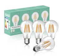 Bonlux 8W E27 Screw Antique Dimmable LED Filament Bulb Warm White 2700K ES A60 GLS Globe LED Vintage Edison Screw Light Bulb Classic 80W Equivalent 750lm Energy Saving Bulbs (4-Pack)