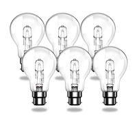 Bonlux B22 Bayonet Light Bulbs,A60 Globe Dimmable Bayonet Cap Light Bulbs,220V,2700K Warm White Clear A-Shaped B22 Bulbs, 2000 Hours Long Life,613 Lumens Output,6-Pack