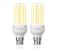 Bonlux B22 Energy Saving Bulb 11W Warm White 2700K, B22d/B22/BC Bayonet Cap, 3U CFL Low Energy Light Bulbs Bayonet, 3U BC Compact Fluorescent Stick Bulbs, AC 220V, Not Dimmable, 2-Pack