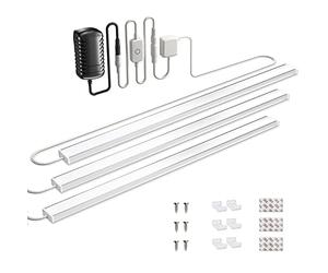 Bonlux Dimmable LED Under Cabinet Strip Light Mains 12V DC Cool White 6000K LED Rigid Strip Bar Light for Plug in Under Kitchen Cupboard Cabinet Lighting (3X 30CM)