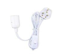 Bonlux E27 plug in Pendant Light Cord Durable Hanging Lamp White Fitting Kit, 1.8 m Gold Fabric Cable Wire with On-off Switch UK Plug, Extension Lamp Holder Lantern Light Ceiling Lighting Fitting