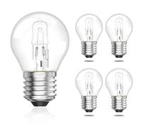 Bonlux E27 Screw bulb Dimmable 42W Halogen Light Bulb Edison Screw ES Golf Ball Light Bulb Screw In Clear Round Lamp Bulb, Large Screw G45 Mini Globe Dimmer Classic Bulb Warm White 2700K, 240V, 5 Pack
