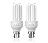 Bonlux Energy Saving Light Bulbs Bayonet, 11W B22 Bayonet Cap CFL Low Energy Light Bulbs Bayonet, B22/BC/Bayonet Cap Light Bulb, 3U BC Compact Fluorescent Stick Bulbs, 6500K Daylight White Bulb,2-Pack