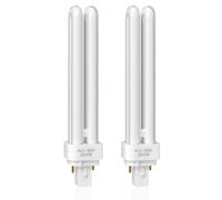 Bonlux G24D-2 18W 2 Pin Light Bulbs, Compact Fluorescent Lamp 2U PLC 830 Energy Saving Bulbs, 3000K Warm White 2 Pin Bathroom Light Bulbs, Non-Dimmable for Kitchen, Bedroom, Corridor, 2 Pack