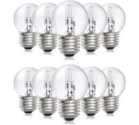 Bonlux G45 E27 Edison Screw ES Halogen Bulb, 42W Dimmable Golf Ball Light Bulb 2700K Warm White, Classic Mini Globes Clear Round Light Bulbs, Equivalent to 60W Incandescent Bulbs Pack of 10