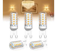 Bonlux G9 LED Bulbs Warm White 2200K Amber Dimmable, G9 220-240V 50hz Max 4W LED Replace 25W, 28W, 33W, 40W Halogen GU9 Socket Capsule Bulb, G 9 Energy Saving A Eye Protection Light Bulbs, Pack of 5