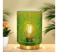 Bonlux Green Battery Operated Table Lamp with LED Bulb - Cordless Small Night Light for Home Decor, Table Centerpiece for Living Room, Bedroom, Tabletop, Entryway