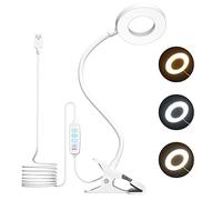 Bonlux LED Clip Light USB Bedside Clamp Lamp Flexible Dimmable, Clip on Reading Light, 10 Brightness Levels +3 Color Temperatures, Eye-Care Desk Lamp for Reading in Bed for Children & Adults (White)