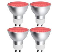 Bonlux MR16 GU10 Red LED Spotlight Bulbs, 5W Red Coloured Spot Light AC 220-240V 120 Degree Beam Angle 50W MR16 Halogen Replacement for Wall Washer Lamps, Landscape Lighting, 4-Pack
