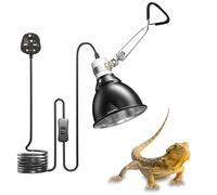 Bonlux Reptile Heat Lamp Holder 200W, Tortoise Heat lamp with Clip and BS Plug for E27 UVA/UVB Bulb, Pet Heat lamp for Reptiles Bearded Dragon,Snake,Chick