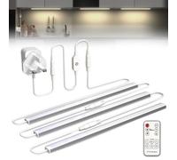 Bonlux Under Cabinet Kitchen Lights with Remote, Dimmable LED Under Cabinet Strip Light Neutral White 4000K, Linkable Under Counter Lights for Plug in Under Kitchen Cupboard Cabinet Lighting(3x12IN)