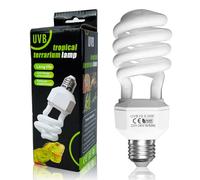 Bonlux UVA UVB Light10.0 Bulb,26W Reptile UVB Light,E27 Screw Base Reptiles Bulb AC 220-240V Tortoise UVA Light Bulb for Amphibians Snakes Lizards Insects Turtles
