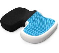 Bonmedico Gel Seat Cushion L Memory Foam with Cooling Gel Black Velour
