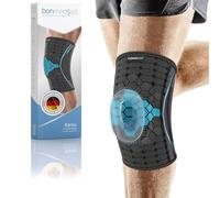 bonmedico Kenu Knee Bandage - Sports Brace with Silicone Patella Strap - Stability & Comfort for Joints & Muscles - Non-Slip Compression, Breathable Fit (Unisex, Left/Right, M) + Free E-Book