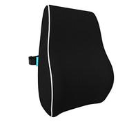 bonmedico Lumbar Support Cushion - Comfortable Memory Foam Back Support for Office Chair, Gaming, Car, and Home Use - Supportive Lower Back Support Cushions - Gifts for Women and Men - Black