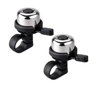 BONMIXC Bicycle Bell Brass Mini Bike Bell (Silver 2 Pack)