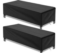 Bonna 2 pcs Garden sunlounger Cover with Adjustable Drawstring, Waterproof, UV Resistant, Windproof, Heavy Load 500D Oxford Sunbed Cover-200 x 68 x 30cm