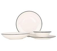 Bonna Dinnerware Set (Large) - Linea Black - 24 Pieces - 6 Persons - Porcelain