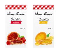 Bonne Maman Tartelettes, Raspberry and Lemon Flavours,2 Varieties
