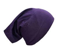Bonnet 100% Cotton Tube Hijab Bandana Under Hijab Head Sleep Cap Under Scarf Bone Headscarf Turban Stretchy Beanie Cancer Hair Cover Protection Ramadan Eid (Dark Purple)