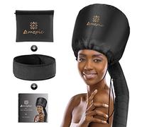 Bonnet Hood Hair Dryer Attachment - Soft, Adjustable Extra Large Bonnet Hair Dryer for Speeds Up Drying Time at Home, Easy to Use for Styling, Curling and Deep Conditioning (Black)