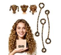 BONNET QUEEN 3 Pack Small Satin Heatless Curlers for Medium to Long Thick Hair, Heatless Curls Overnight, No Heat Hair Styling Rod with Built-in Scrunchie, Multi-Use Sleepy Tie, Leopard