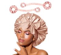 BONNET QUEEN Overnight Hair Care & Styling Set Heatless Curls Bundle: Adjustable Silk Satin Bonnet for Sleeping