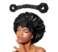 BONNET QUEEN Overnight Hair Care & Styling Set Heatless Curls Bundle: Adjustable Silk Satin Bonnet for Sleeping